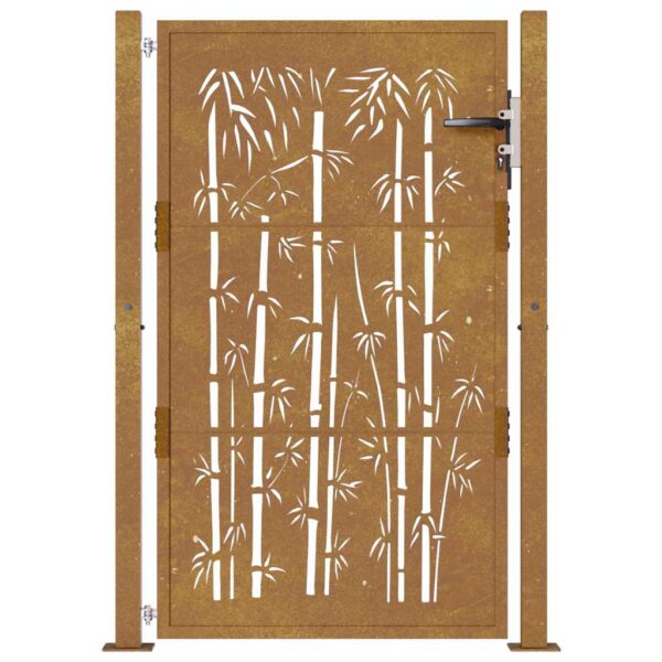 Garden Gate 105x155 cm Corten Steel Bamboo Design