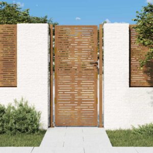 Garden Gate 105x205 cm Corten Steel Square Design
