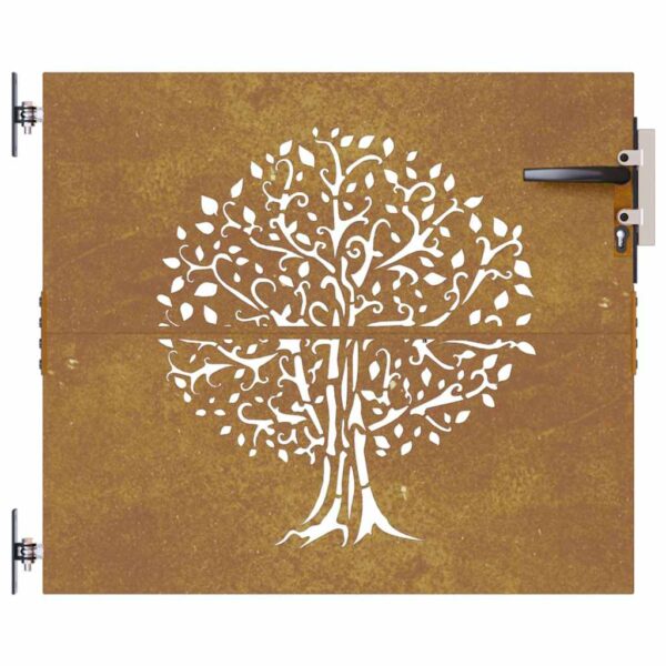 Garden Gate 85x75 cm Corten Steel Tree Design