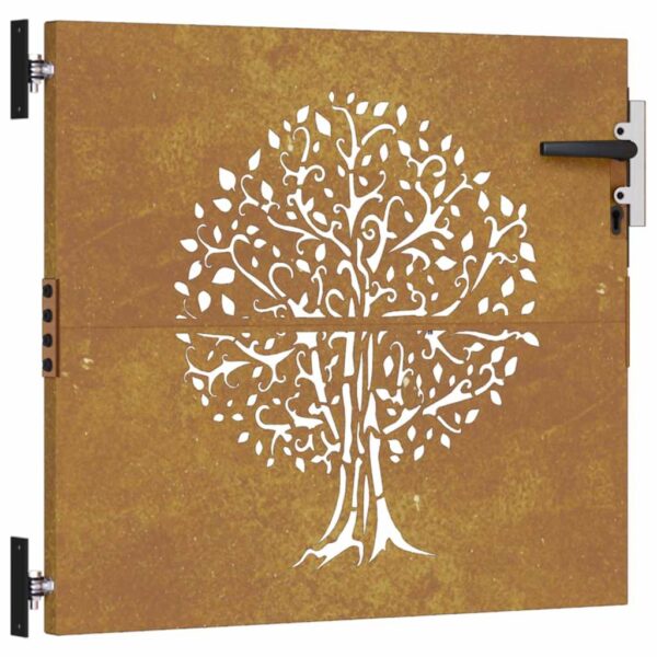 Garden Gate 85x100 cm Corten Steel Tree Design