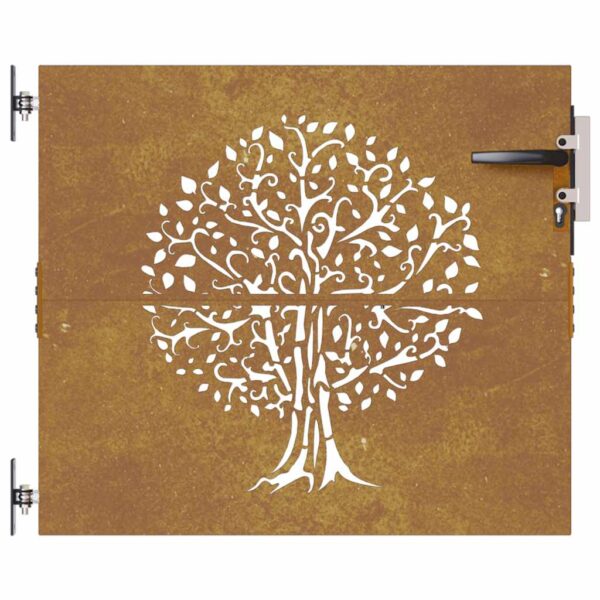 Garden Gate 85x100 cm Corten Steel Tree Design