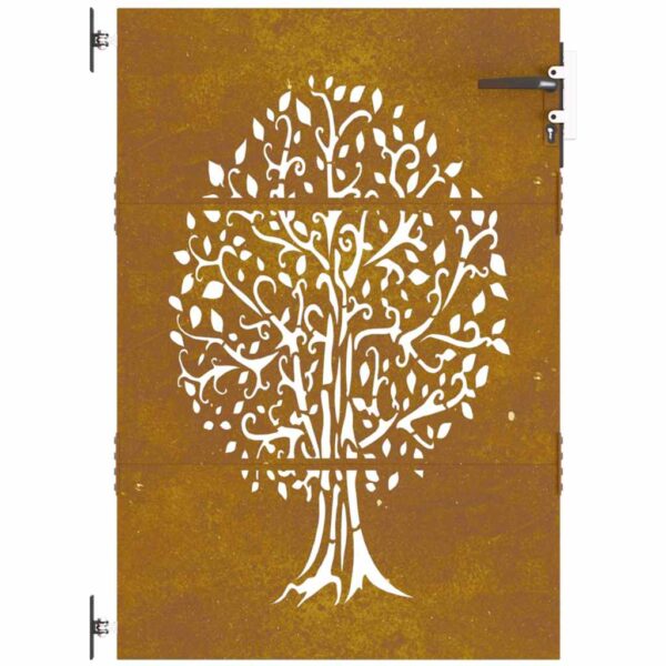 Garden Gate 85x125 cm Corten Steel Tree Design