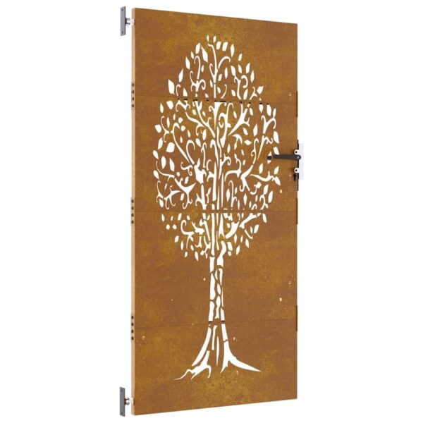 Garden Gate 85x175 cm Corten Steel Tree Design