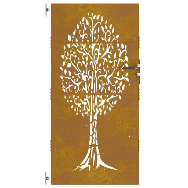 Garden Gate 85x175 cm Corten Steel Tree Design