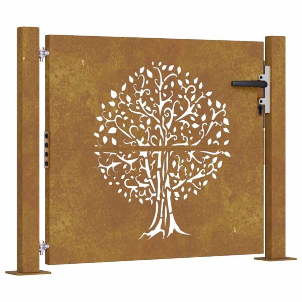 Garden Gate 105x105 cm Corten Steel Tree Design