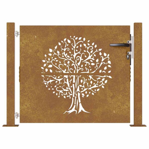 Garden Gate 105x105 cm Corten Steel Tree Design