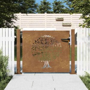 Garden Gate 105x105 cm Corten Steel Tree Design