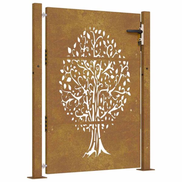 Garden Gate 105x130 cm Corten Steel Tree Design