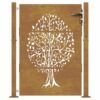 Garden Gate 105x130 cm Corten Steel Tree Design