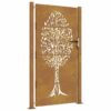 Garden Gate 105x180 cm Corten Steel Tree Design