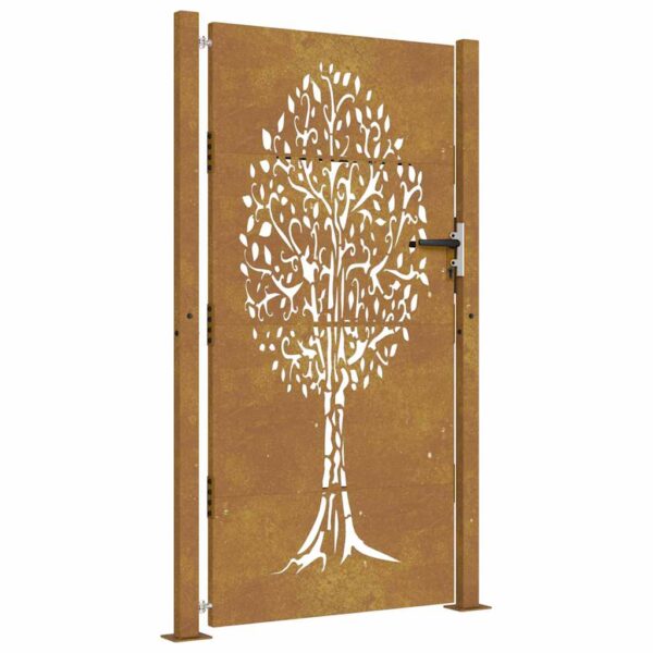 Garden Gate 105x180 cm Corten Steel Tree Design