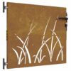 Garden Gate 85x100 cm Corten Steel Grass Design