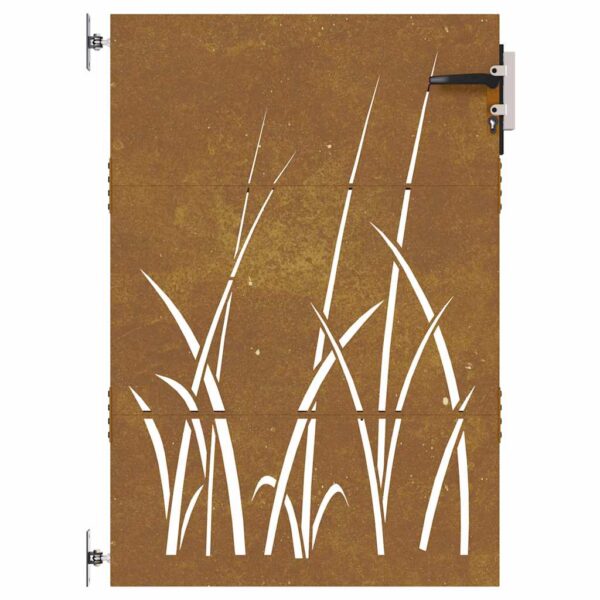 Garden Gate 85x125 cm Corten Steel Grass Design
