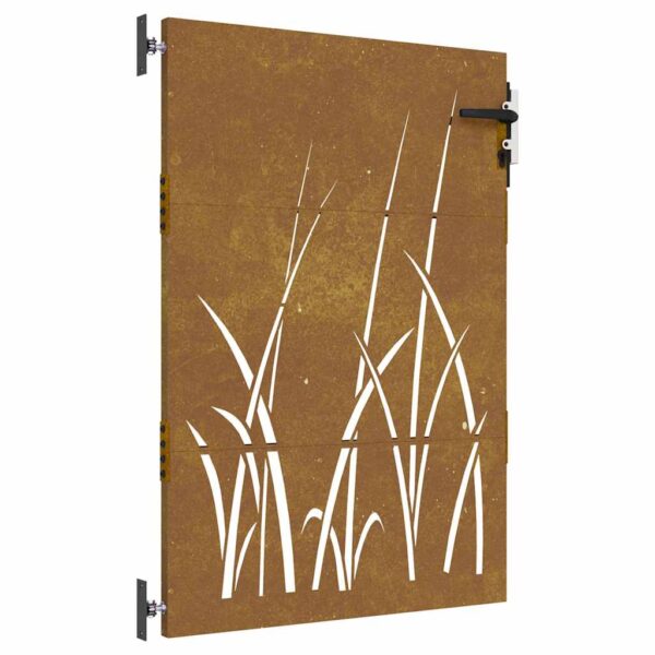 Garden Gate 85x150 cm Corten Steel Grass Design