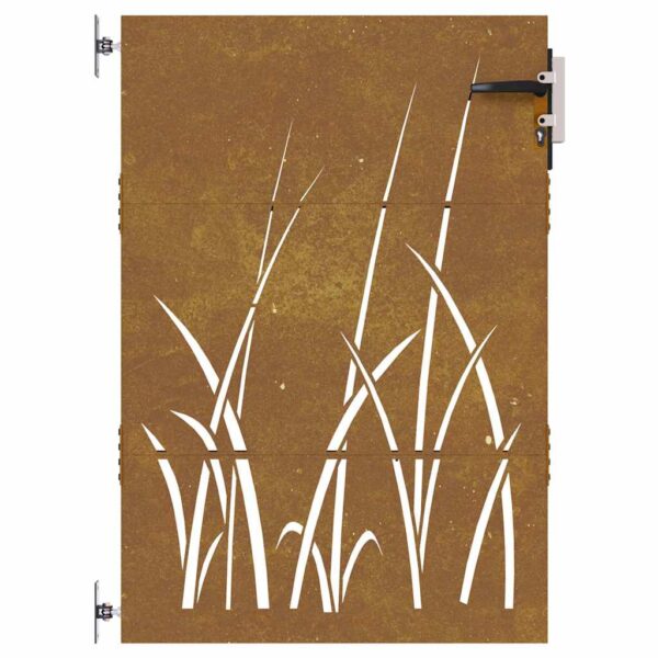 Garden Gate 85x150 cm Corten Steel Grass Design