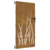 Garden Gate 85x200 cm Corten Steel Grass Design
