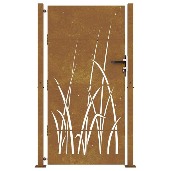 Garden Gate 105x180 cm Corten Steel Grass Design