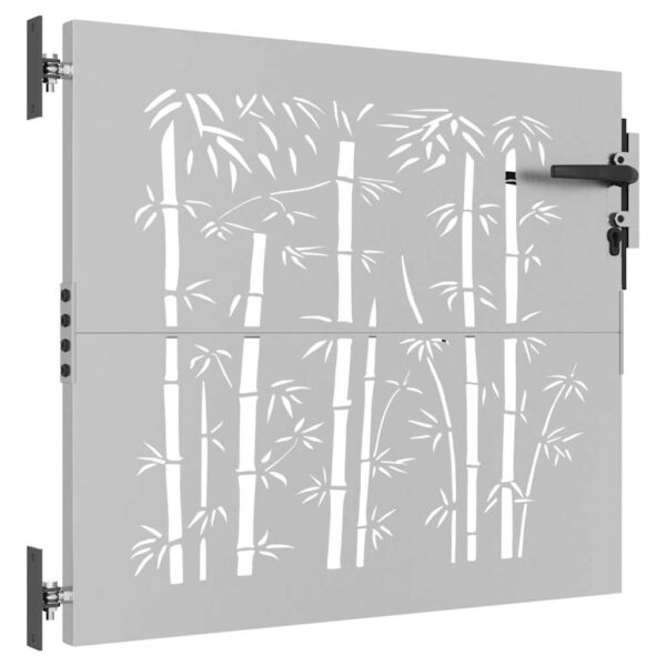 Garden Gate 85x75 cm Corten Steel Bamboo Design