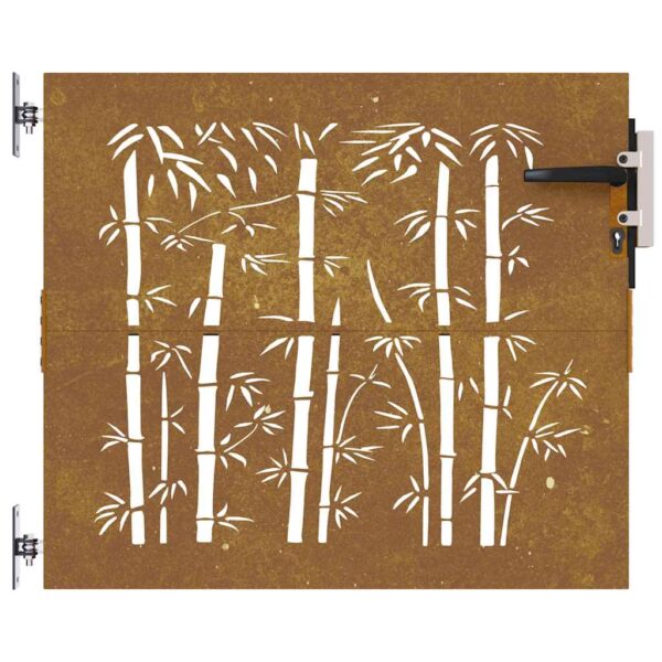 Garden Gate 85x100 cm Corten Steel Bamboo Design
