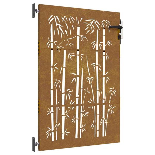 Garden Gate 85x150 cm Corten Steel Bamboo Design