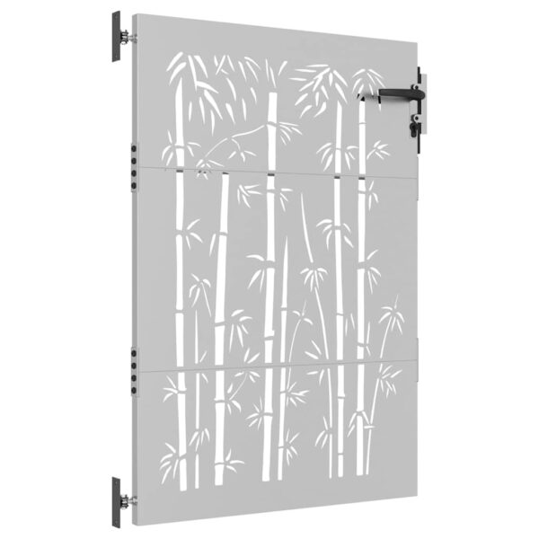 Garden Gate 85x150 cm Corten Steel Bamboo Design