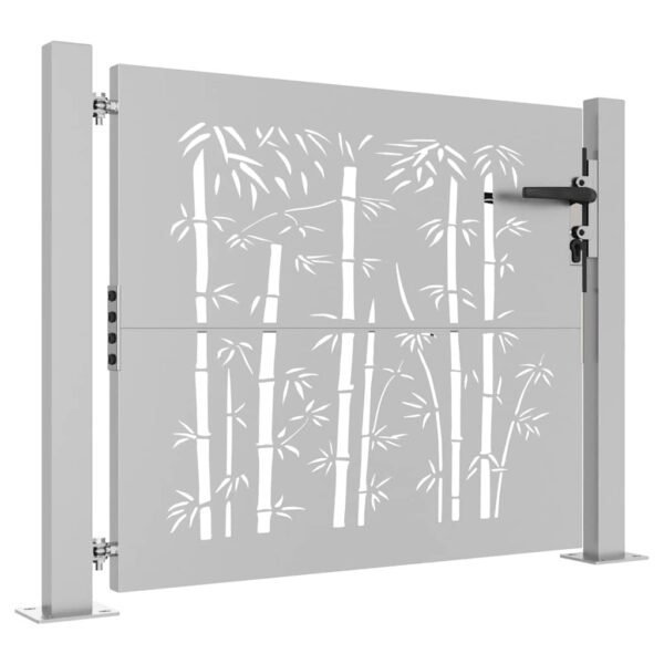 Garden Gate 105x80 cm Corten Steel Bamboo Design