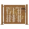 Garden Gate 105x80 cm Corten Steel Bamboo Design