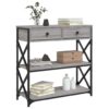 Console Table Grey Sonoma 75x28x75 cm Engineered Wood