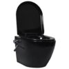 Wall Hung Rimless Toilet with Concealed Cistern Black Ceramic