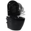 Wall Hung Rimless Toilet with Concealed Cistern Black Ceramic