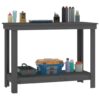 Work Bench Grey 110x50x80 cm Solid Wood Pine