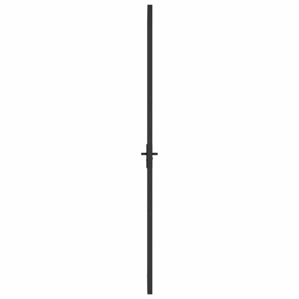 Interior Door 76x201.5 cm Black Matt Glass and Aluminium