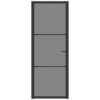 Interior Door 76x201.5 cm Black ESG Glass and Aluminium