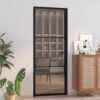 Interior Door 83x201.5 cm Black ESG Glass and Aluminium