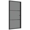 Interior Door 102.5x201.5 cm Black ESG Glass and Aluminium