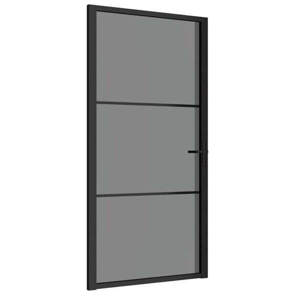 Interior Door 102.5x201.5 cm Black ESG Glass and Aluminium