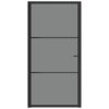 Interior Door 102.5x201.5 cm Black ESG Glass and Aluminium