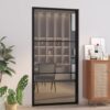 Interior Door 102.5x201.5 cm Black ESG Glass and Aluminium