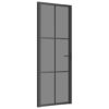 Interior Door 76x201.5 cm Black ESG Glass and Aluminium