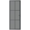 Interior Door 76x201.5 cm Black ESG Glass and Aluminium
