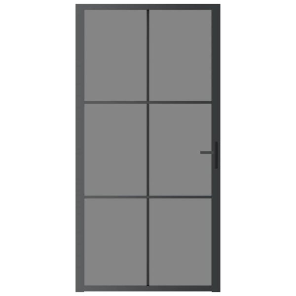 Interior Door 102.5x201.5 cm Black ESG Glass and Aluminium