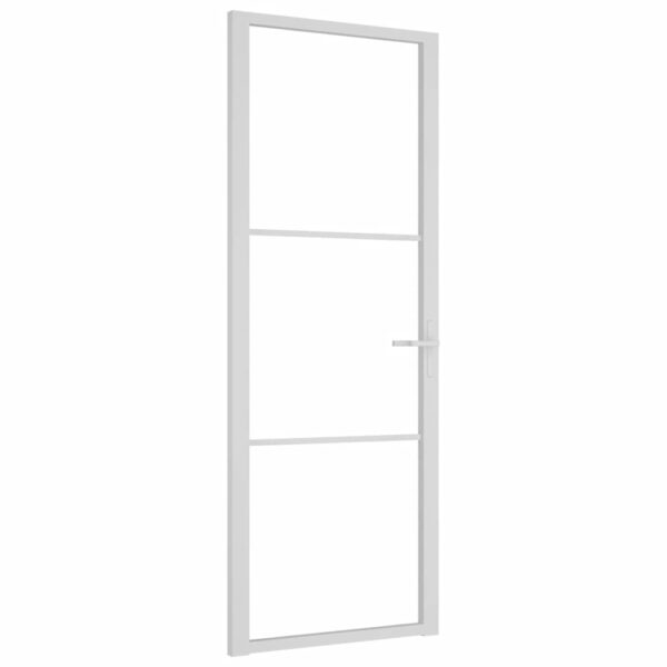 Interior Door 76x201.5 cm White ESG Glass and Aluminium
