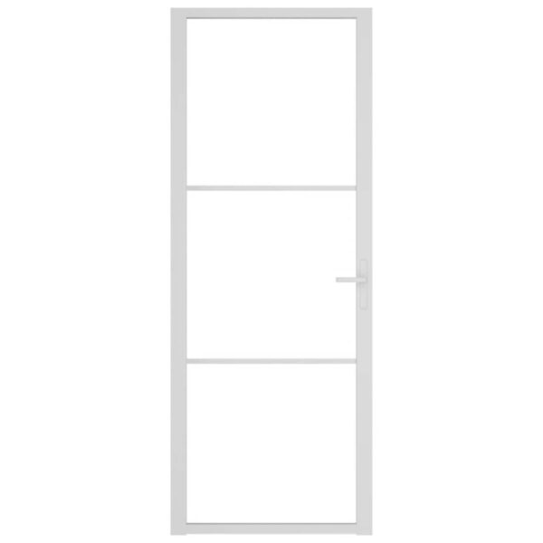 Interior Door 76x201.5 cm White ESG Glass and Aluminium