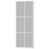 Interior Door 83x201.5 cm White Matt Glass and Aluminium
