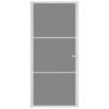 Interior Door 93x201.5 cm White ESG Glass and Aluminium