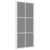 Interior Door 93x201.5 cm White ESG Glass and Aluminium