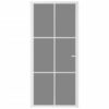 Interior Door 93x201.5 cm White ESG Glass and Aluminium
