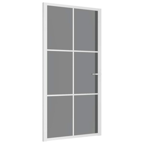 Interior Door 102.5x201.5 cm White ESG Glass and Aluminium
