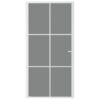 Interior Door 102.5x201.5 cm White ESG Glass and Aluminium