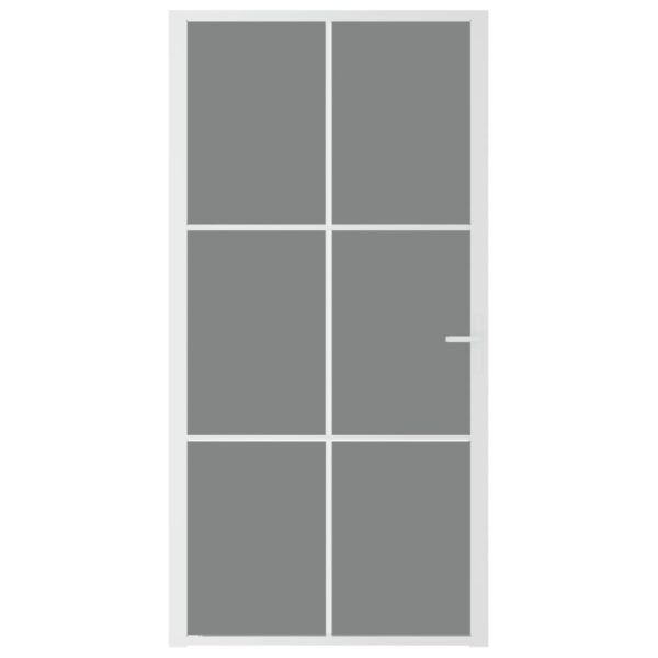 Interior Door 102.5x201.5 cm White ESG Glass and Aluminium